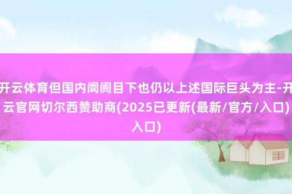 开云体育但国内阛阓目下也仍以上述国际巨头为主-开云官网切尔西赞助商(2025已更新(最新/官方/入口)