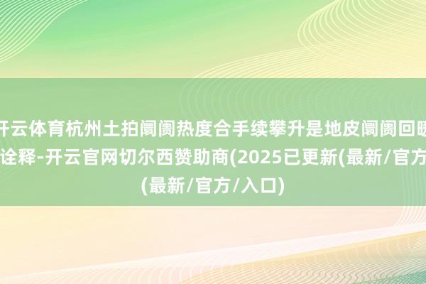 开云体育杭州土拍阛阓热度合手续攀升是地皮阛阓回暖的有劲诠释-开云官网切尔西赞助商(2025已更新(最新/官方/入口)